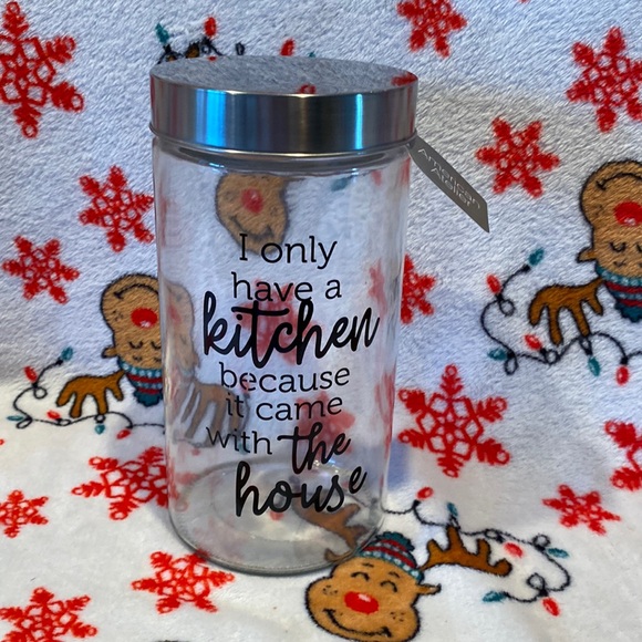 New American Atelier Glass Canister with Metal Lid 59 Oz Kitchen came w/ house
